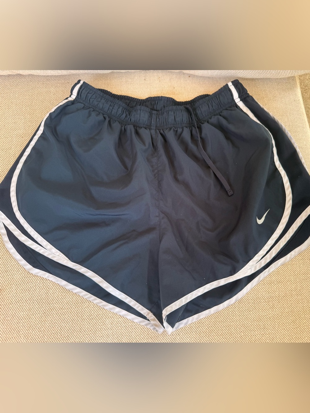 Nike Women’s DryFit Navy Shorts with White Piping